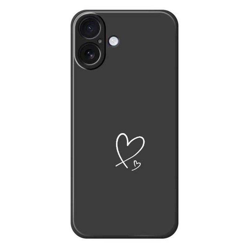 iPhone 17 Silikone Cover med  Hjerter - Sort