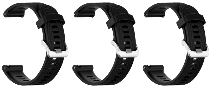 3x Silikone rem til Garmin Vivoactive 3 / 3 Music Sort