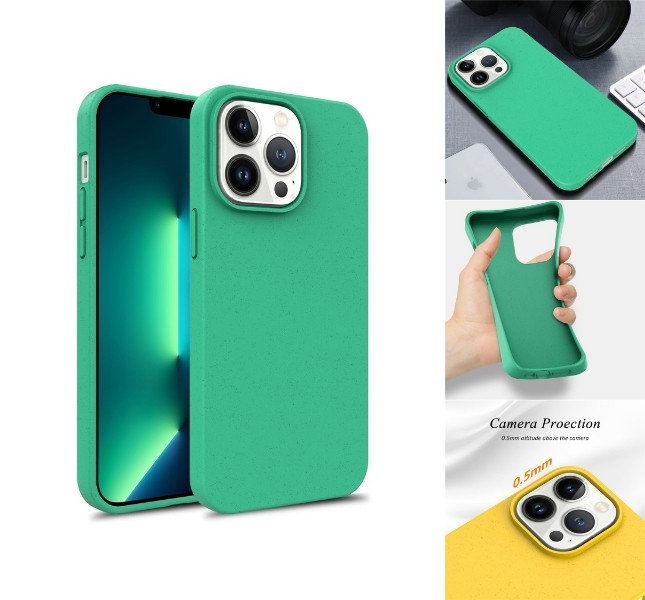 iPhone 16 Pro beskyttelsescover i grøn set forfra