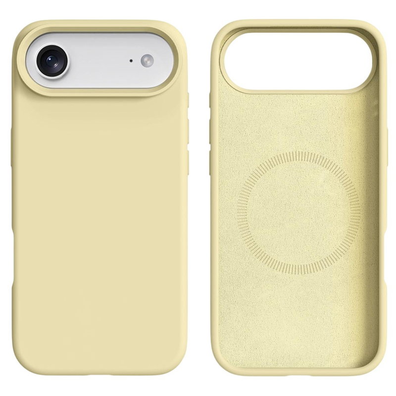 Soft Matte iPhone Air Silikone Cover med MagSafe og Blød Inderside - Gul