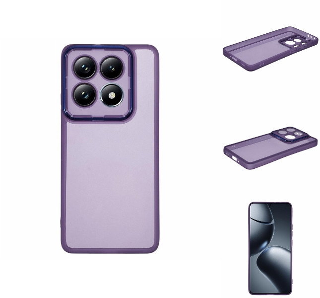 Transparent lilla mobilcover til Xiaomi 14T forfra