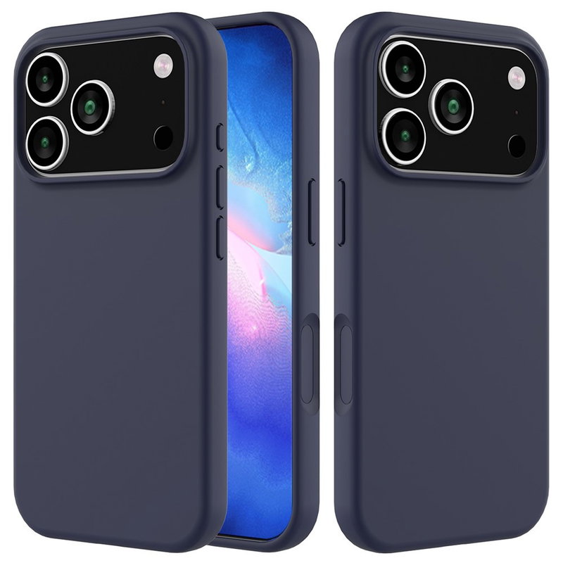 iPhone 17 Pro Silikone Cover med Blød Inderside - Mørkeblå