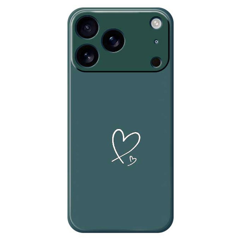 iPhone 17 Pro Silikone Cover med Hjerter - Grøn