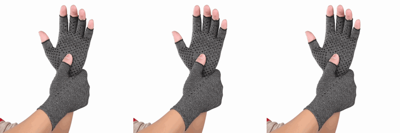 3x Smertelindrende Kompressionshandsker med Silikoneknopper - Letvægt, Unisex, Daglig Brug - Small
