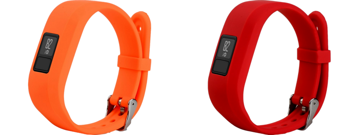 Pakke m. Silicone rem til Garmin Vivofit 3 / Vivofit JR / JR 2 Orange & Silicone rem til Garmin Vivofit 3 / Vivofit JR / JR 2 Rød