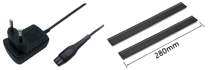 Pakke m. 1stk Oplader til Kärcher WV1 / WV2 / WV5 / WV6 Vinduesvasker & 1stk 2-Pak Gummiliste til Kärcher WV1 / WV2 / WV5 / WV6 Vinduesvasker-280mm