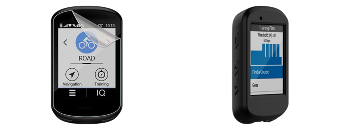 Pakke m. Beskyttelsesfilm til Garmin Edge 530 & Silikone Cover til Garmin Edge 530 Sort