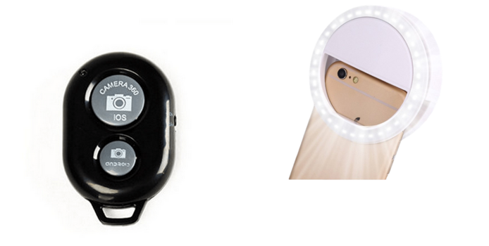Clip-On Mini Ring Light til Mobil & Bluetooth Udløser til Kamera