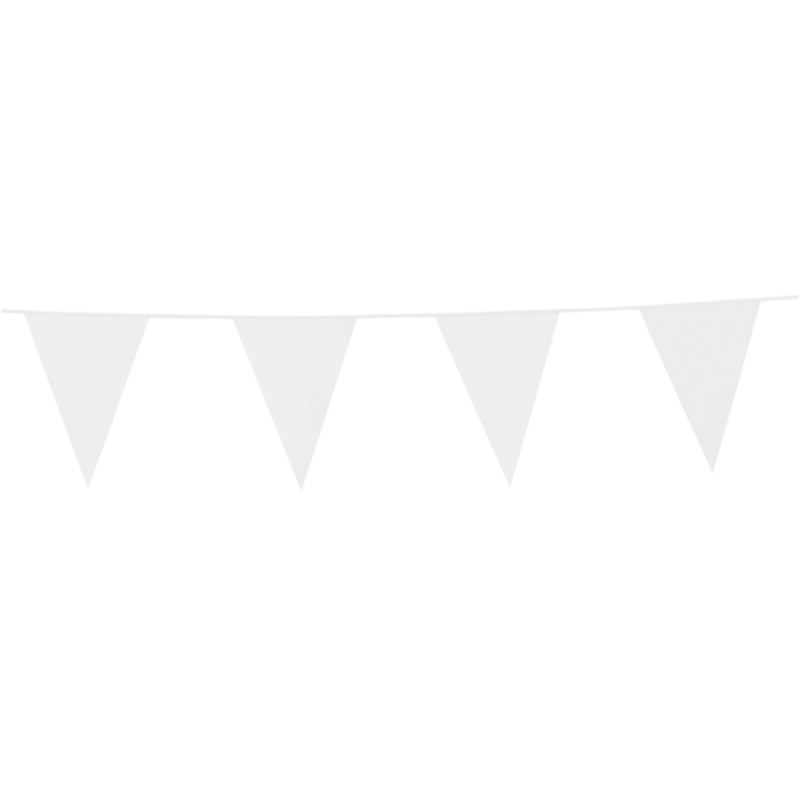 Vimpel Guirlande - Perfekt til Havefest-Hvid