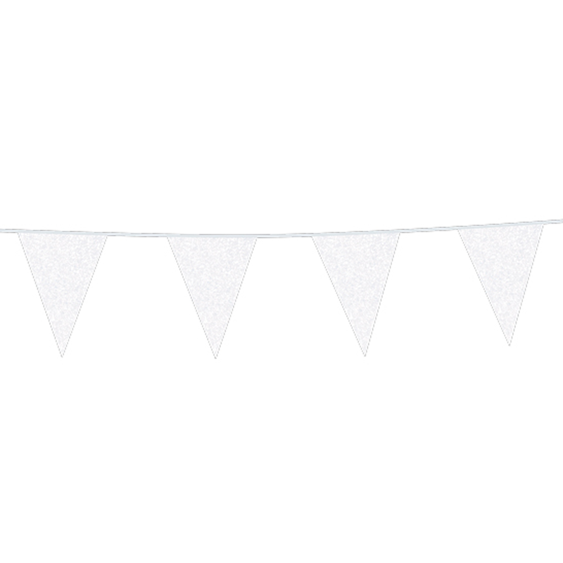 Glitter Vimpel Guirlande til Fødselsdag, Barnedåb og Fest-Hvid