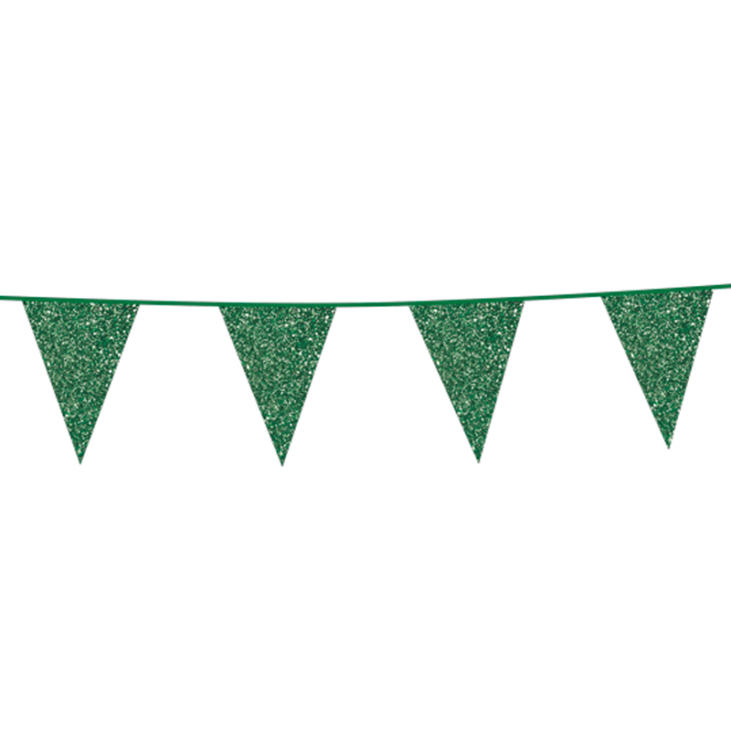 Glitter Vimpel Guirlande til Fødselsdag, Barnedåb og Fest-Grøn