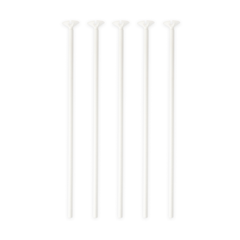 10 stk Ballonpinde i Hvid - 40 cm