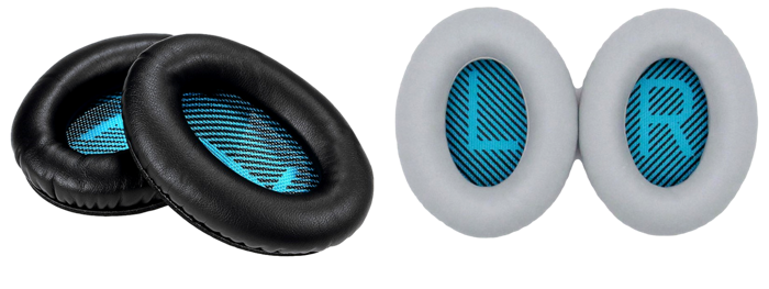 2 sæt Ørepuder til Bose QuietComfort 35 / 35 II Sort & Grå