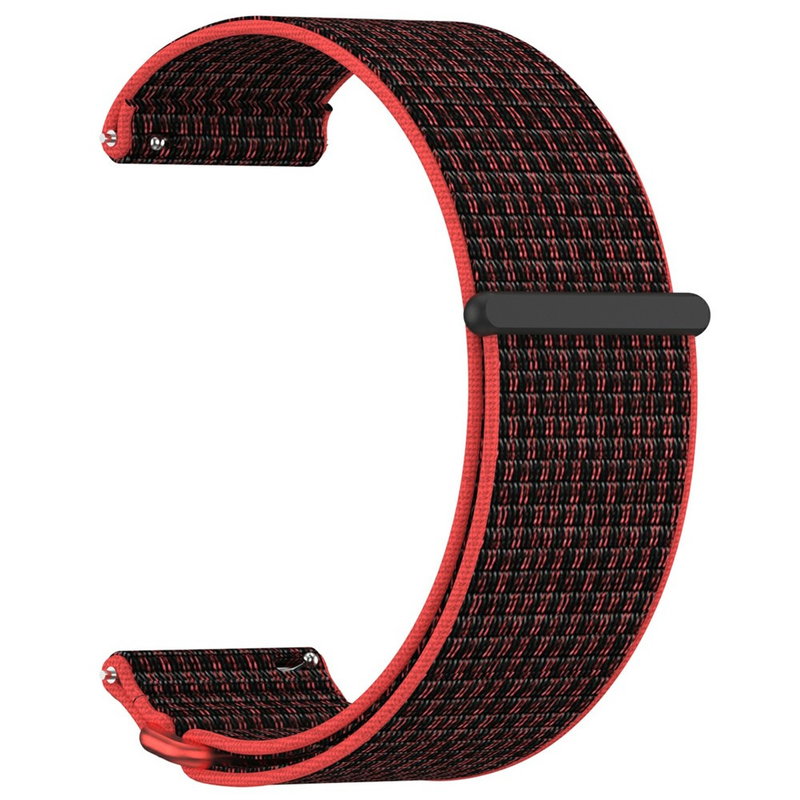 Garmin Venu X1 Rem i Nylon med Justerbar Velcro Lukning - Sort / Rød