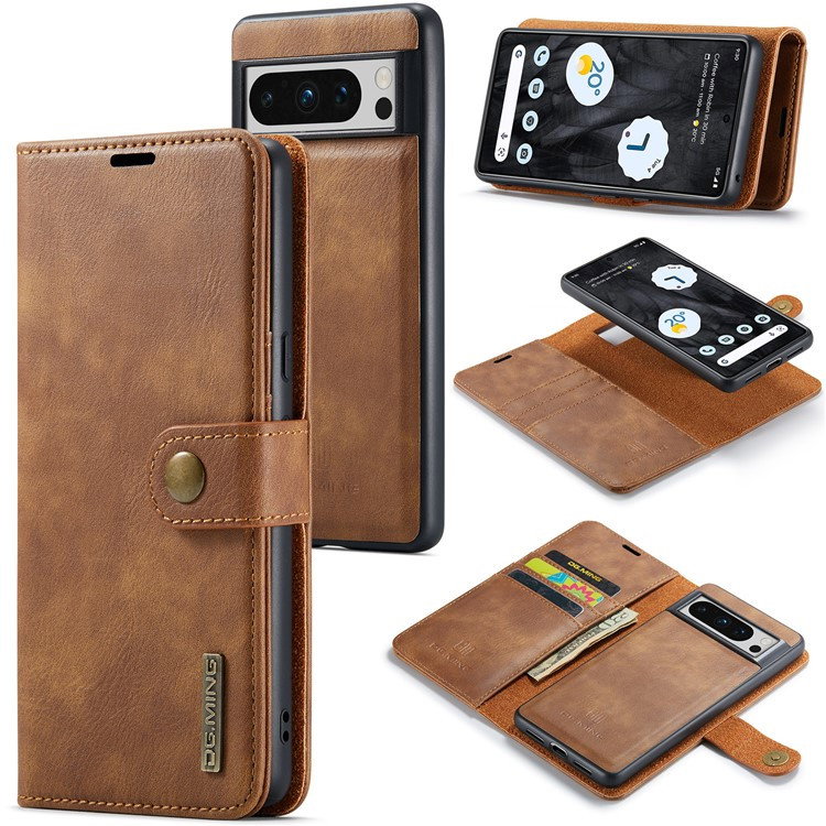 Google Pixel 8 Pro telefoncover brun læder front