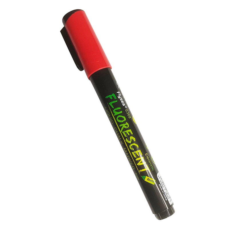 Selvlysende Tusch / Highlighter til Glas, Tavler, Plastik & Træ-Rød