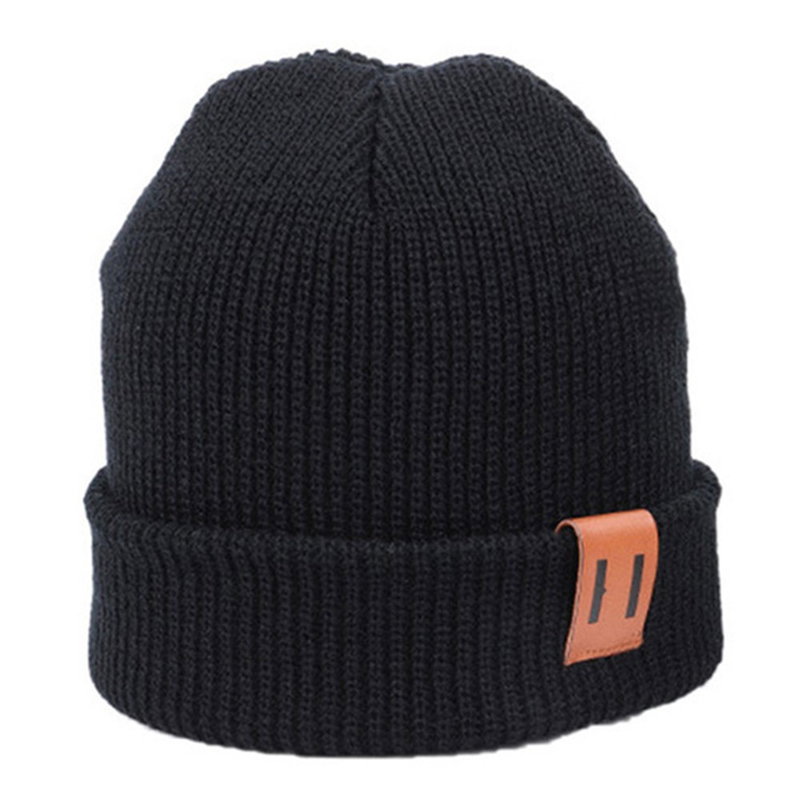 Strik Beanie / Hue i Blødt Akryl til Voksne-Sort