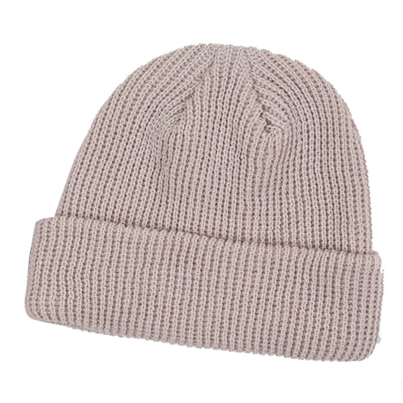 Varm og Blød Beanie / Hue i Strik-Beige