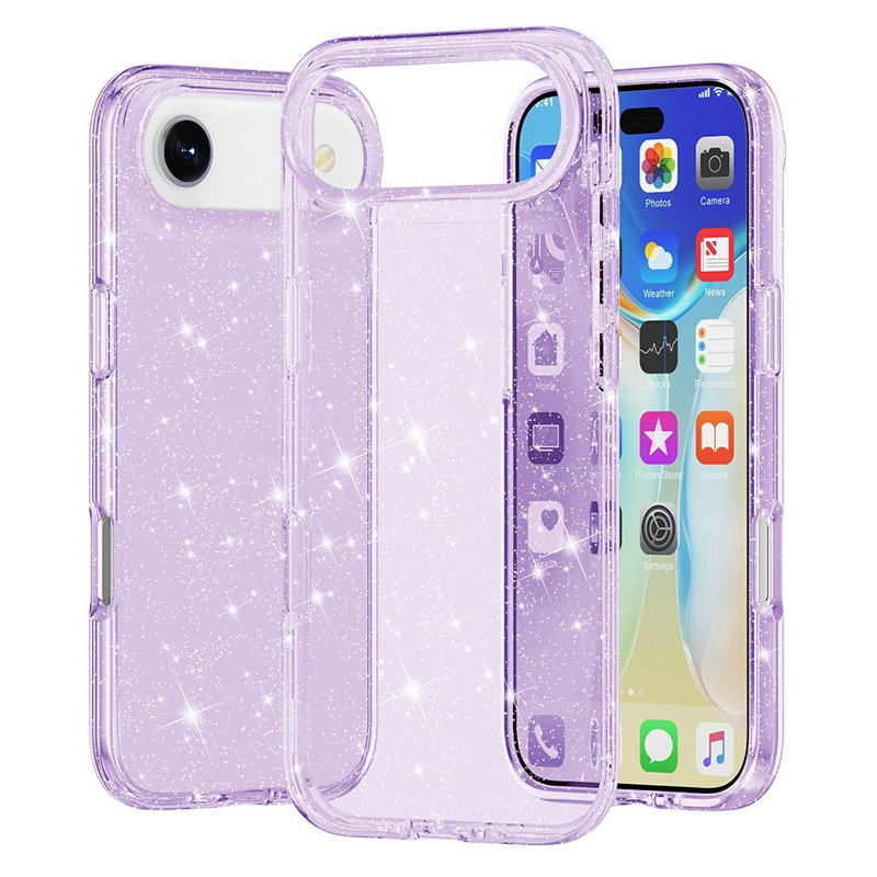 iPhone Air Gennemsigtigt Cover Med Glimmer - Lilla