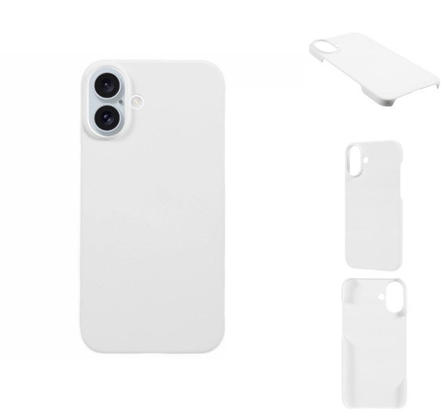 Hvidt iPhone 16 Plus beskyttelsescover foran
