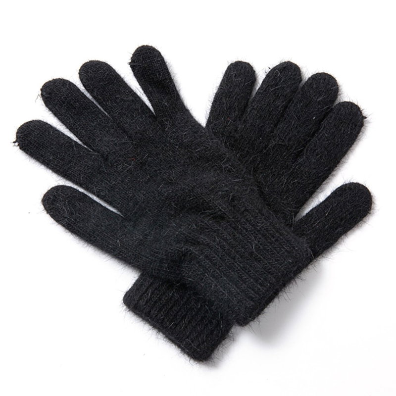 Varme Strik Handsker-Sort