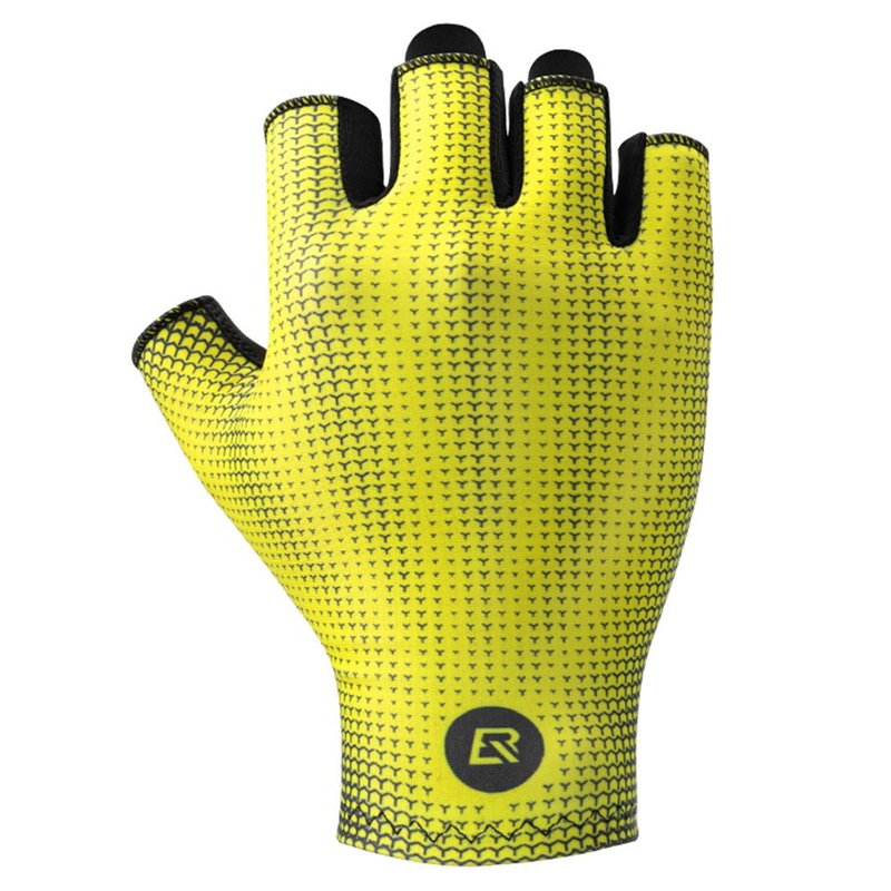 Rockbros Halvfinger Cykelhandsker i Sort og Gul - Unisex-Extra Large