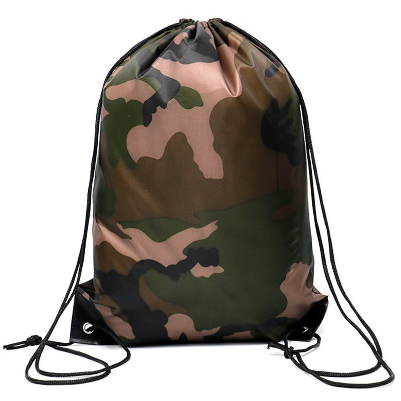 Camouflage Løberygsæk med Snore / Gymnastikpose