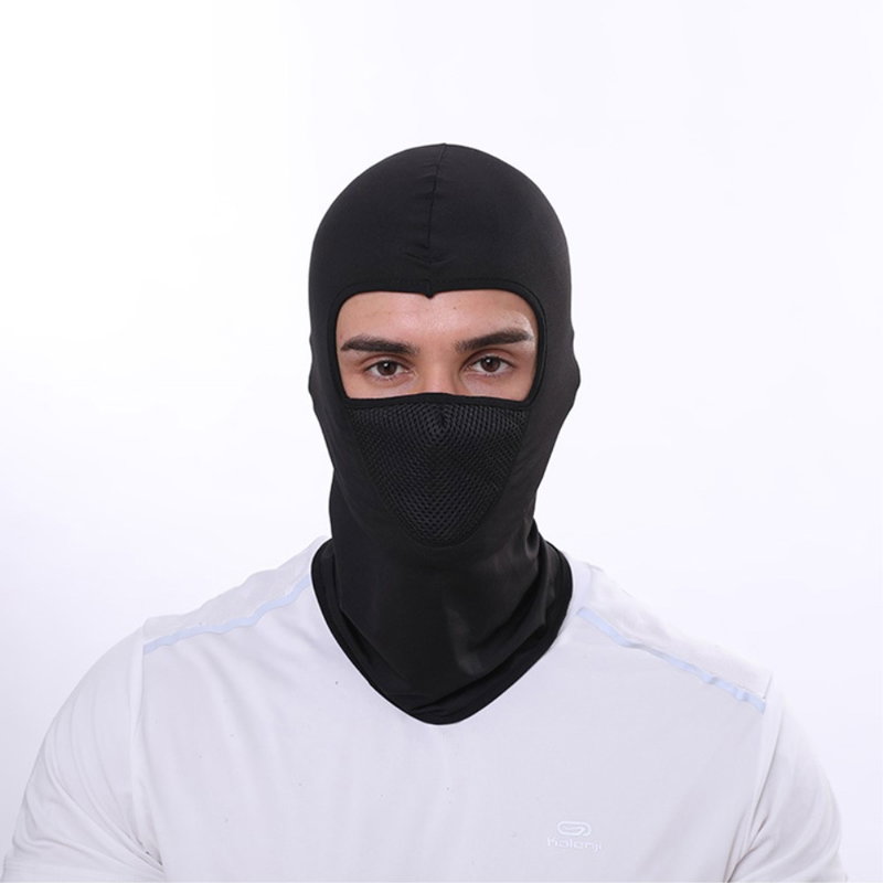 Tynd Balaclava til Cykling og Ski med Åndbar Mesh ved Næse / Mund-Sort