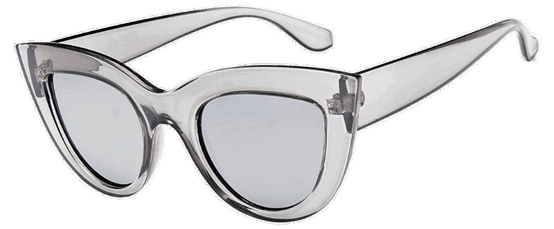 Chunky Cat-Eye Solbriller-Gennemsigtig