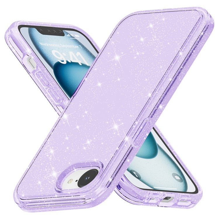 iPhone 16e Sparkling Silikone Cover - Lilla