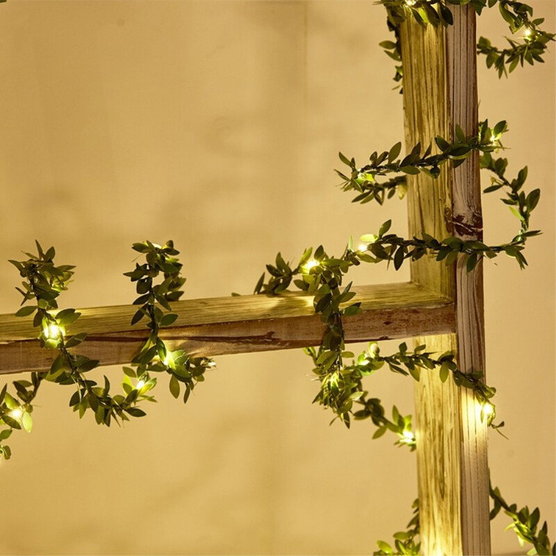 LED Lyskæde med Små Eukalyptus Blade