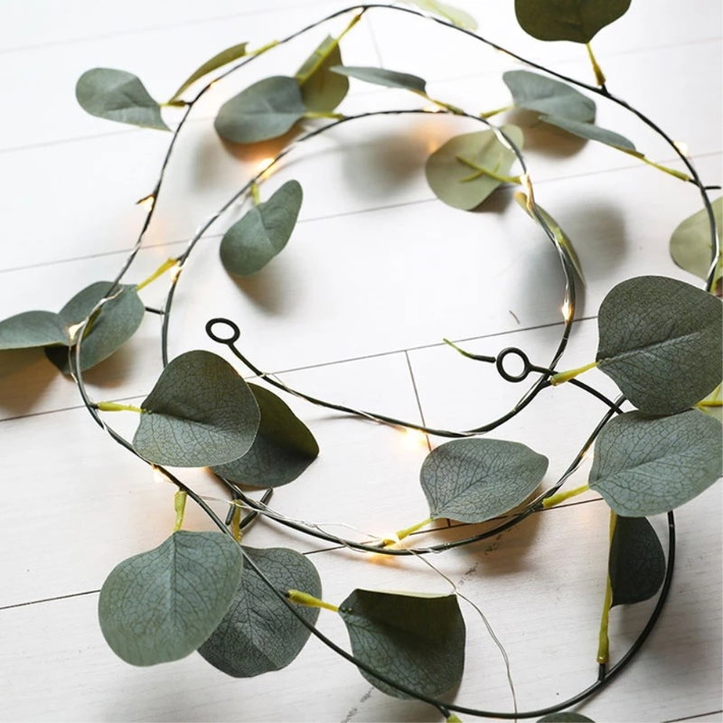 LED Lyskæde med Eukalyptus-Blade - 2 Meter