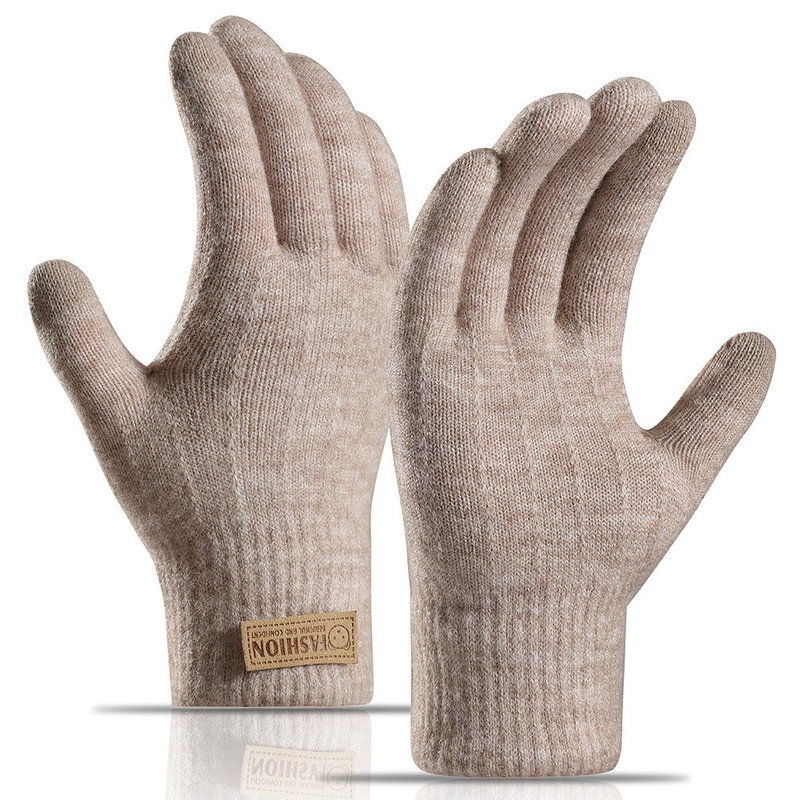 Varme Strik Handsker med Touch-Beige