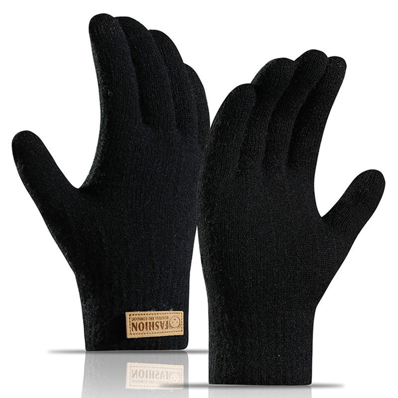 Varme Strik Handsker med Touch-Sort