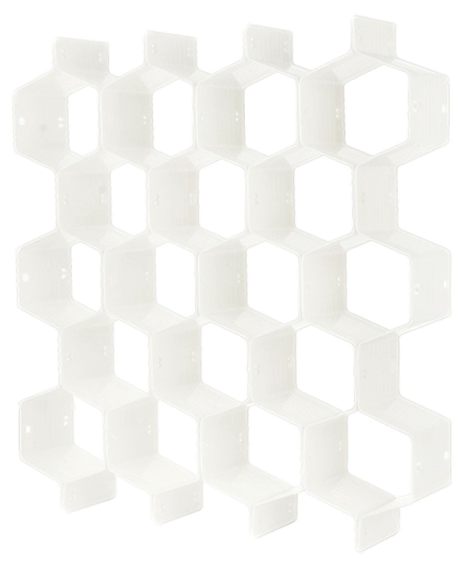 Justerbar Skuffeinddeler - Hexagon-Hvid