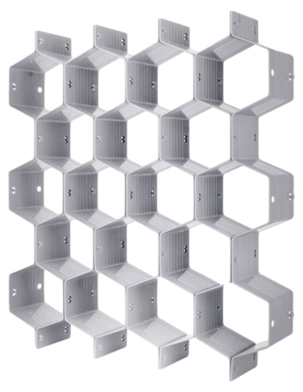 Justerbar Skuffeinddeler - Hexagon-Grå