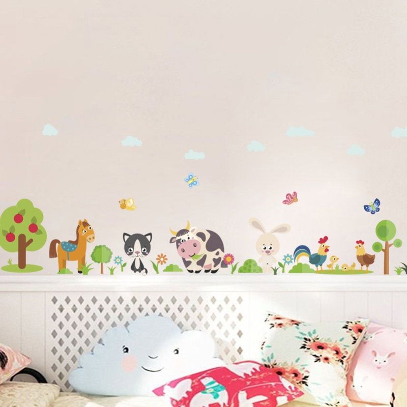 Wallsticker med Bondegårdsdyr til Børneværelset