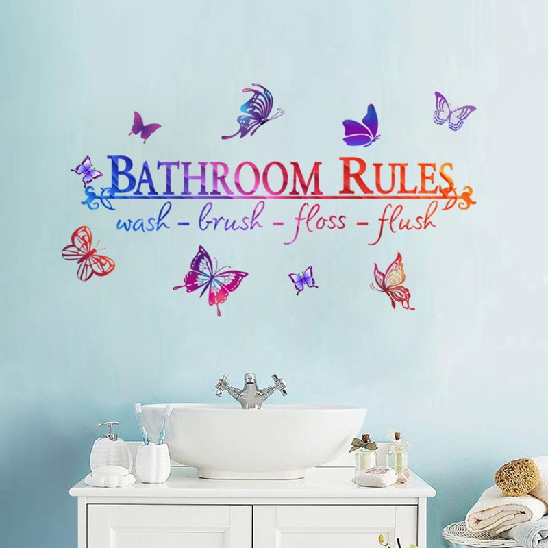 Badeværelses Regler Wallsticker / Vægklistermærke