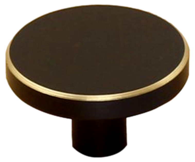 Sort og Guld Knage / Møbelknop-Ø 28 mm