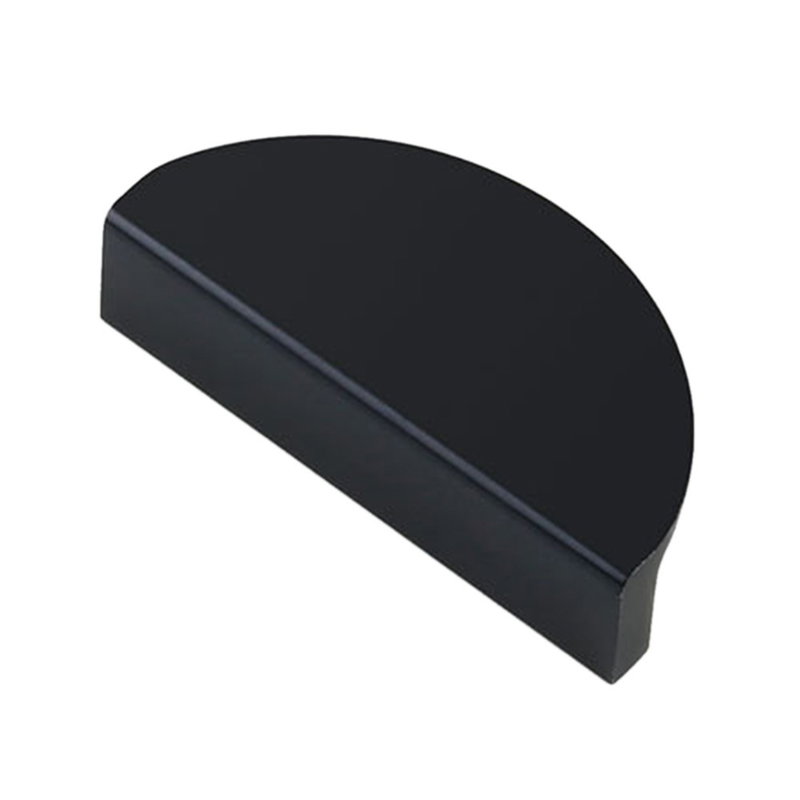 Halvcirkel Fingergreb i Aluminium – 78 mm-Sort