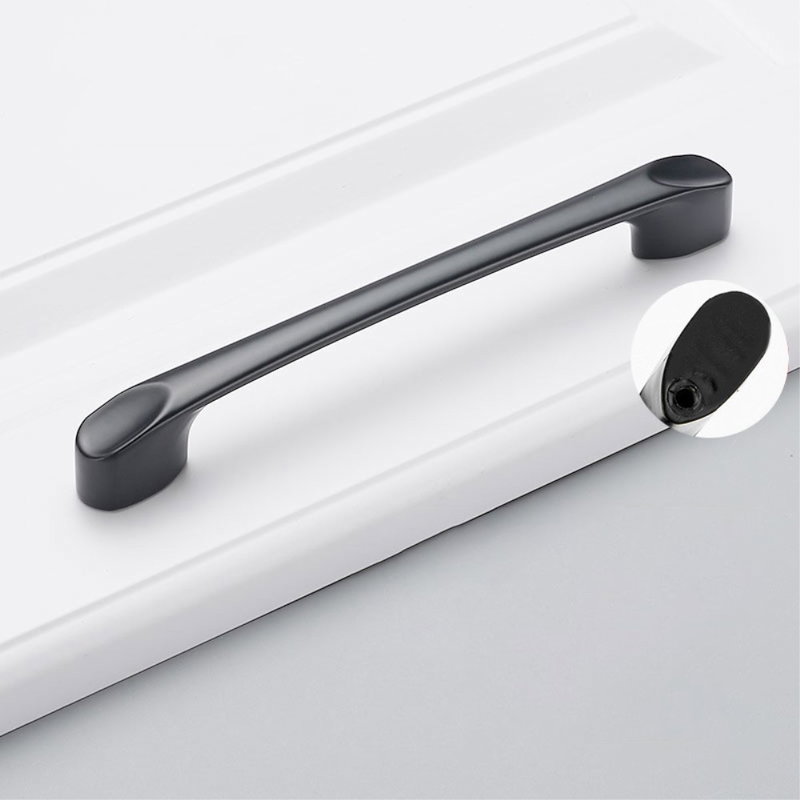 Matte Sort Metal Møbelgreb-16.8 cm / cc 128 mm