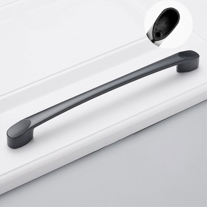 Matte Sort Metal Møbelgreb-23.1 cm / cc 192 mm