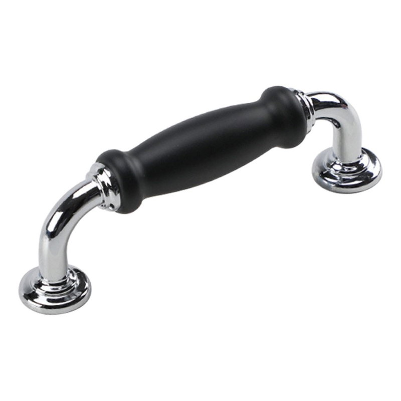 Møbelgreb / Køkkengreb i Sort / Sølv-11,6 cm / cc 96 mm