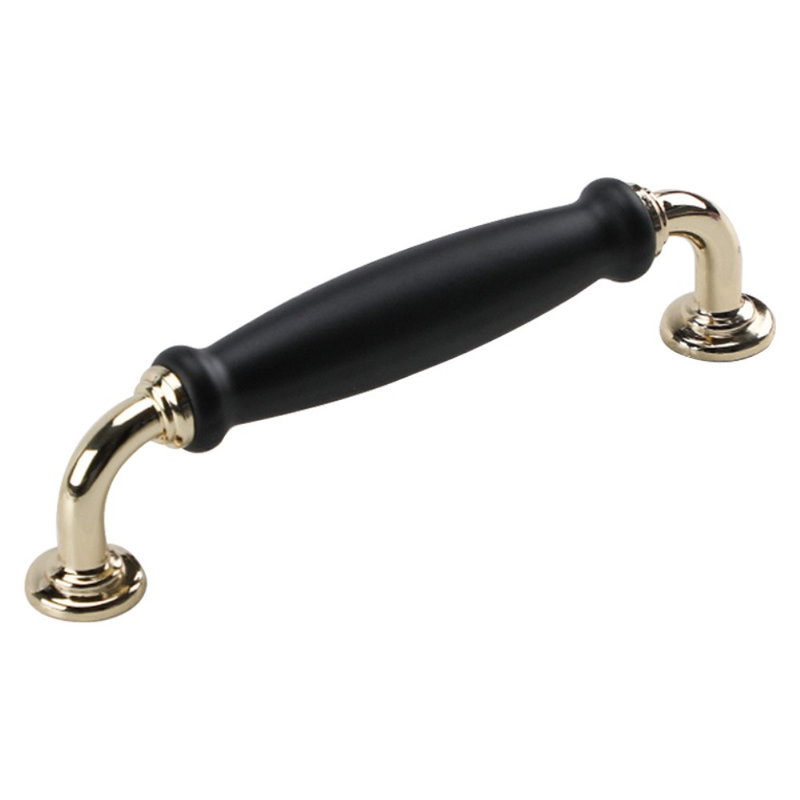 Møbelgreb / Køkkengreb i Sort / Guld-14,8 cm / cc 128 mm