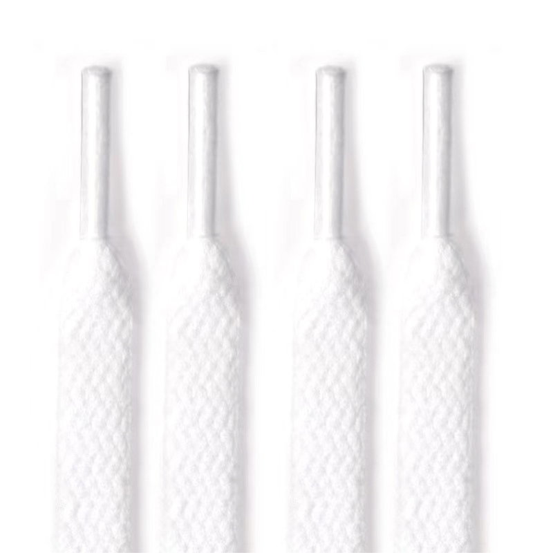 Flade Snørebånd i Polyester - 120 CM-Hvid