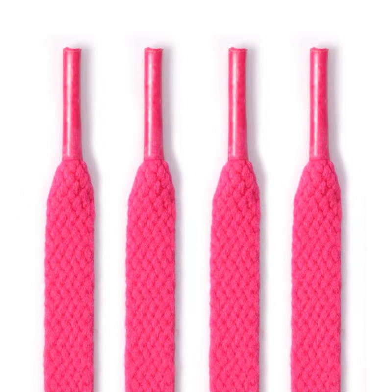 Flade Snørebånd i Polyester - 120 CM-Pink