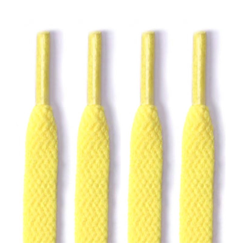 Flade Snørebånd i Polyester - 120 CM-Gul