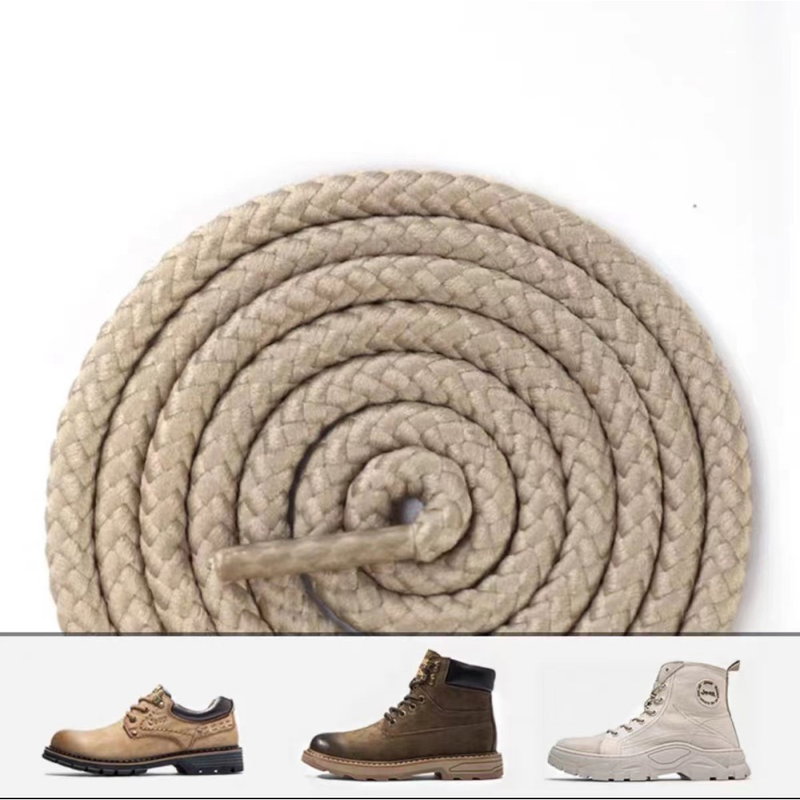 Kraftige Runde Snørebånd i Polyester - 140 CM-Beige