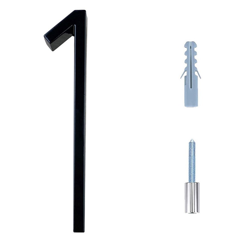 Tyndt Svævende Husnummer & Bogstav i Sort Metal 12,5 cm-1