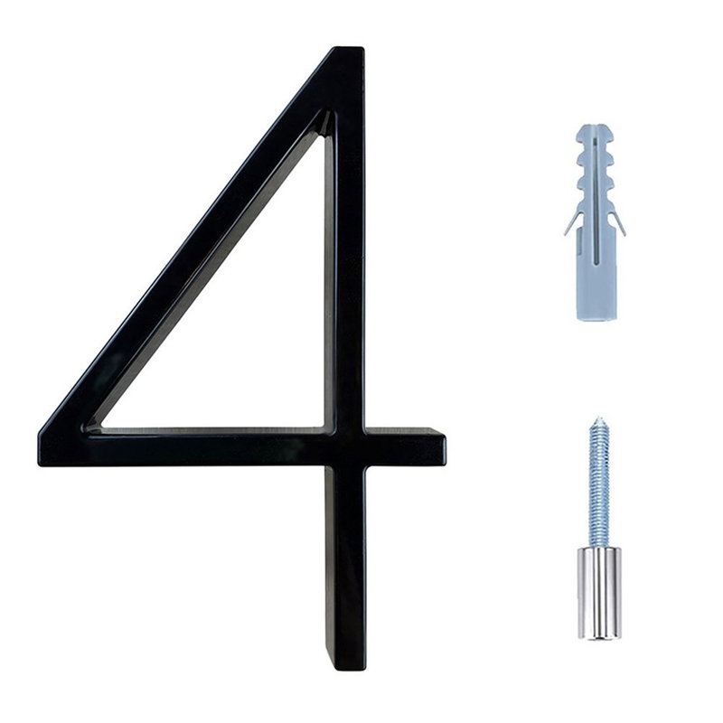 Tyndt Svævende Husnummer & Bogstav i Sort Metal 12,5 cm-4